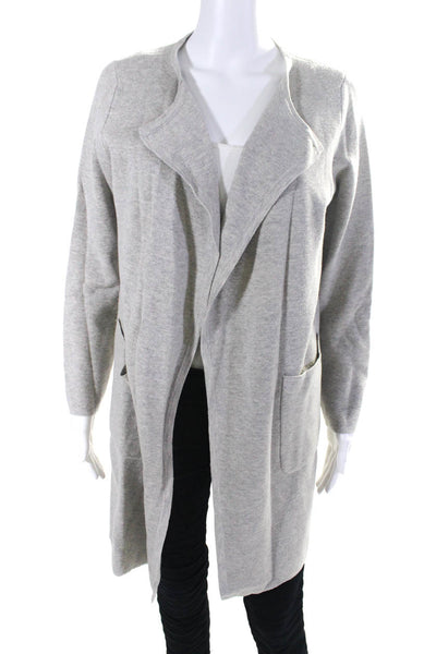 J Crew Womens Gray Cotton Crew Neck Open Front Cardigan Sweater Top Size XS