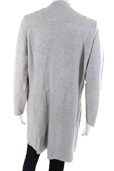 J Crew Womens Gray Cotton Crew Neck Open Front Cardigan Sweater Top Size XS