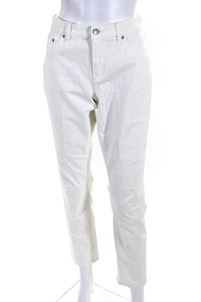 J. Mclaughlin Women's Five Pockets Straight Leg Denim Pant White Size 8