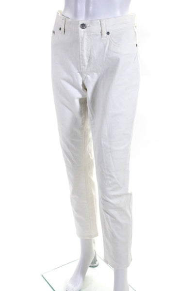 J. Mclaughlin Women's Five Pockets Straight Leg Denim Pant White Size 8