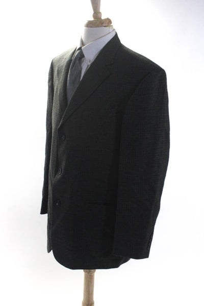 Oscar de la Renta Mens Lambswool Spotted Buttoned Blazer Jacket Brown Size EUR46