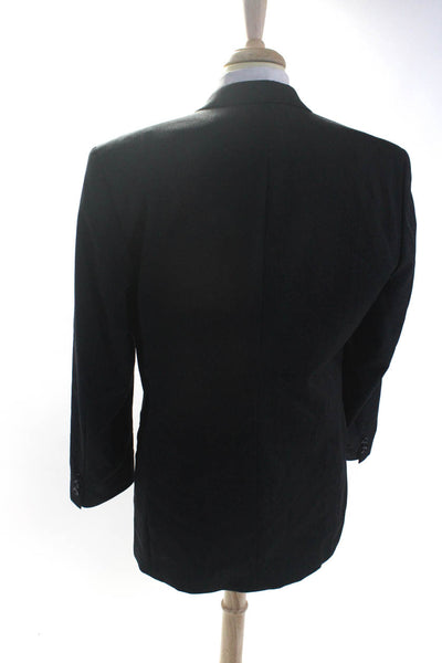 Fiori Mens Wool Darted Double Breast Buttoned Blazer Jacket Black Size EUR42