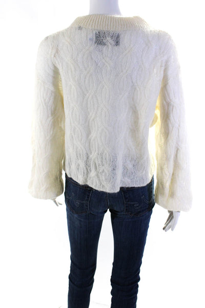 Sport the Kooples Women's Cable Knit Long Sleeve Pullover Sweater Cream Size 2