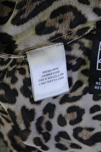 Ronny Kobo Womens Cheetah Sheer Jett Top Brown Size 0 14054801