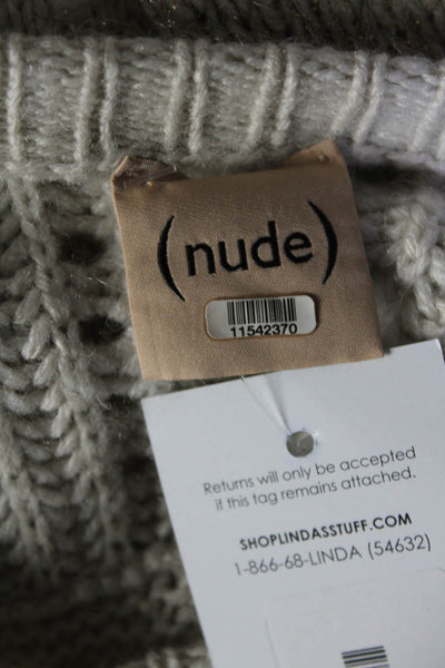 (nude) Womens Oversized Fringed Sweater Off-White Size 6 11542403