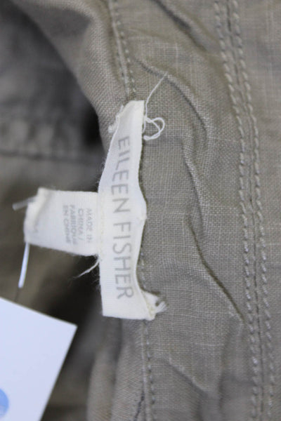 Eileen Fisher Womens Colorblock Asymmetrical Zip Short Jacket Gray Black Size M