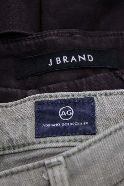 Adriano Goldschmied J Brand Womens Skinny Ankle Jeans Green Brown Size 28 Lot 2