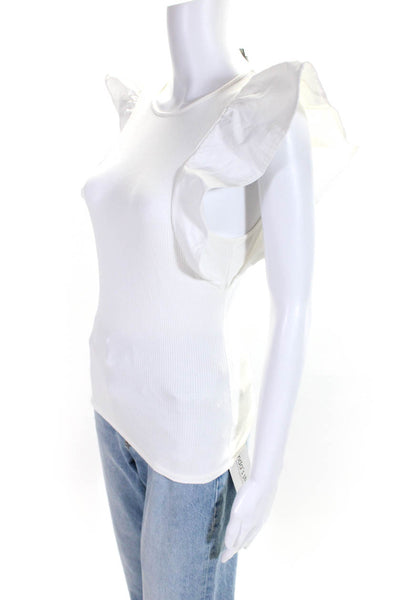 Sundays In Brooklyn Womens Butterfly Sleeves Blouse White Size Small