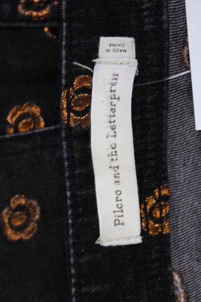 Pilcro and the Letterpress Anthropologie Womens Slim Straight Jean Black Size 29