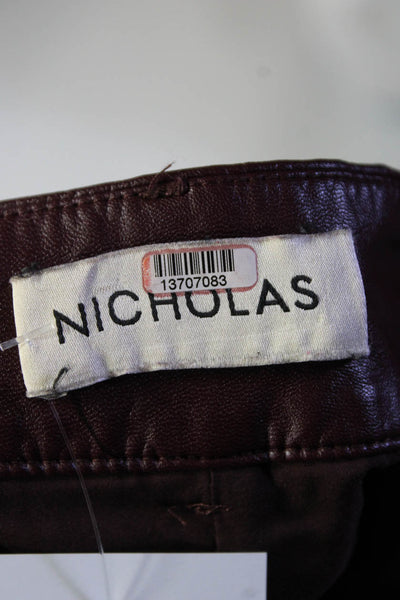 Nicholas Womens Faux Leather Sofia Culottes Red Size 4 13707083