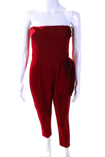Black Halo Womens Harbor Jumpsuit Red Size 4 12719824