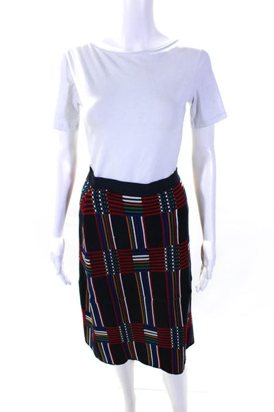 Tory Sport Womens Navy Check Jacquard Skirt Blue Size 10 12713772