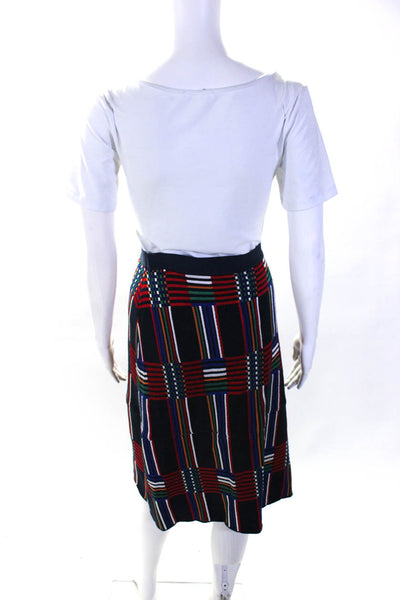 Tory Sport Womens Navy Check Jacquard Skirt Blue Size 6 12716129