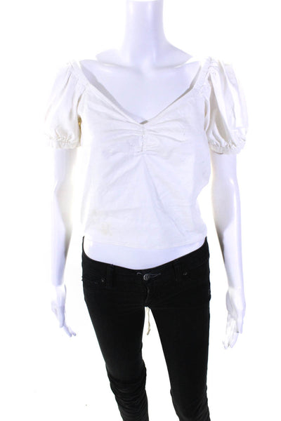 Marissa Webb Collective Womens White Wrap Crop Top White Size 8 14112141