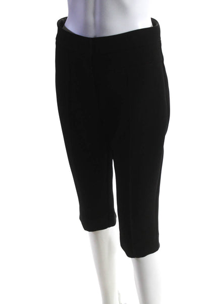 Esse Womens Woven High Rise Zip Up Slim Cut Cropped Pants Black Size 4