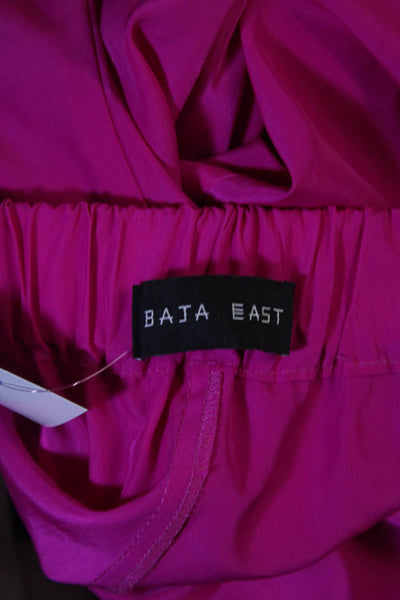 Baja East Womens Crepe Two Tone Elastic Waist Straight Leg Pants Purple Size 00