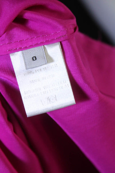 Baja East Womens Crepe One Shoulder Draped Collar Blouse Top Purple Size 0