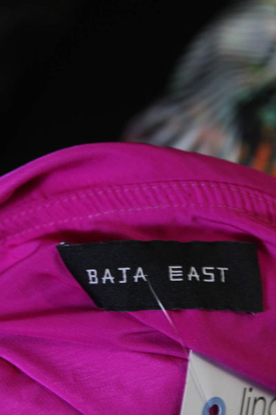 Baja East Womens Crepe One Shoulder Draped Collar Blouse Top Purple Size 0
