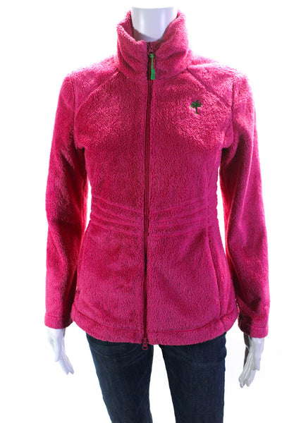 Lilly Pulitzer Womens Long Sleeve Mock Neck Contour Fleece Jacket Pink Size XS