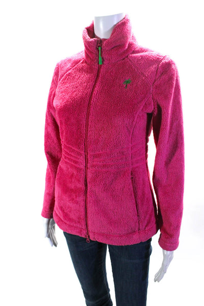 Lilly Pulitzer Womens Long Sleeve Mock Neck Contour Fleece Jacket Pink Size XS