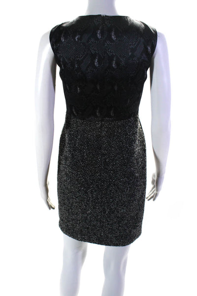 Elie Tahari For Nordstrom Womens Wool Tweed Snake Side Sheath Dress Black Size 0