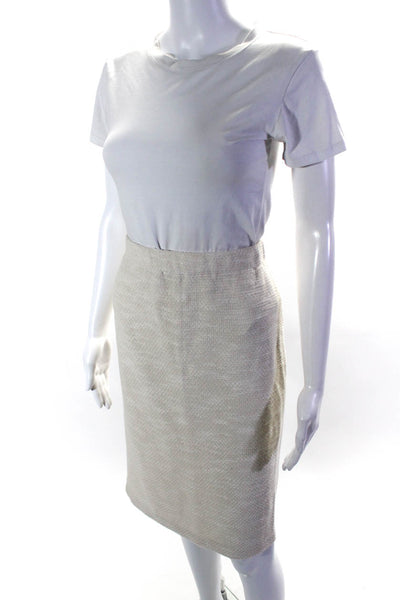 St. John Collection Women's Elastic Waist Unlined Pencil Skirt Beige Size 8