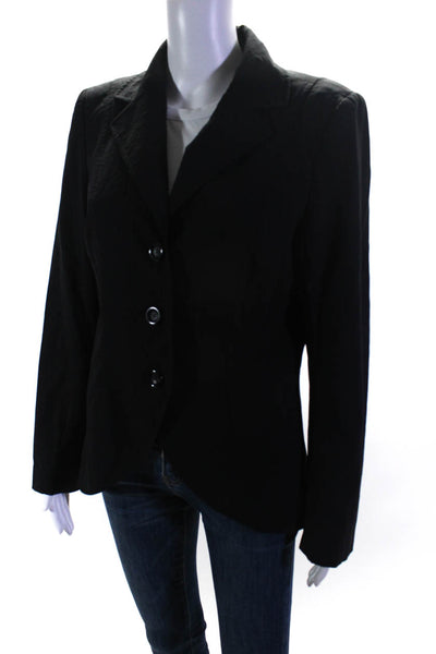 Lafayette 148 New York Women's Wool Button Down Jacket Black Size 10