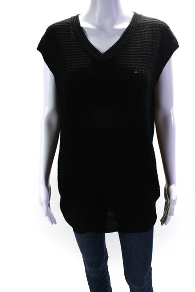 Missoni Women's Sleeveless V-Neck Knit Vest Top Black Size 6