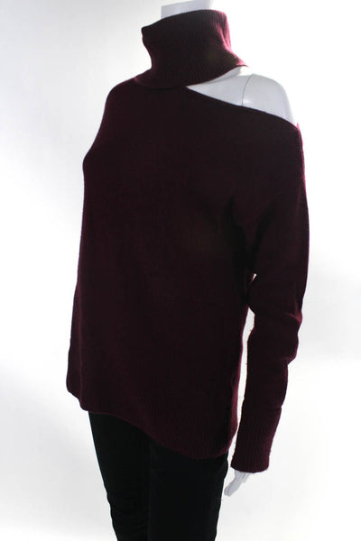 Paige Women's Turtleneck Cut-Out Long Sleeves Sweater Burgundy Size XS