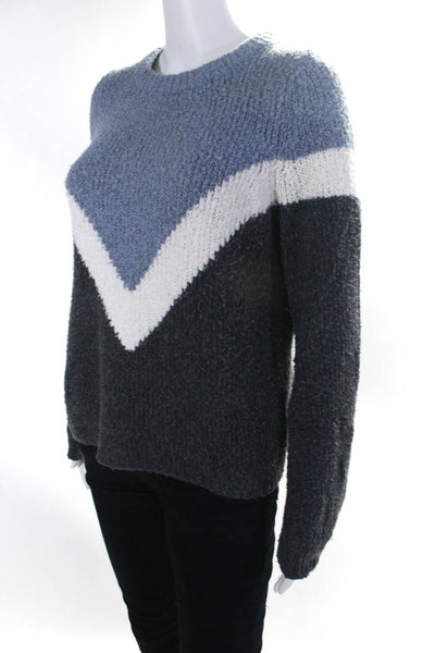 Faherty Women's Crewneck Long Sleeves Pullover Color Block Sweater Size S