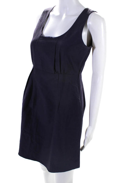 Madison Marcus Womens Scoop Neck Sleeveless Pleated A Line Dress Purple Size S