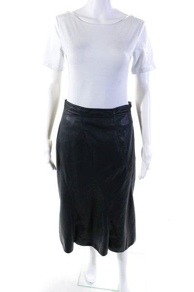 Rebecca Taylor Womens Navy Faux Leather Skirt Blue Size 2 14215747