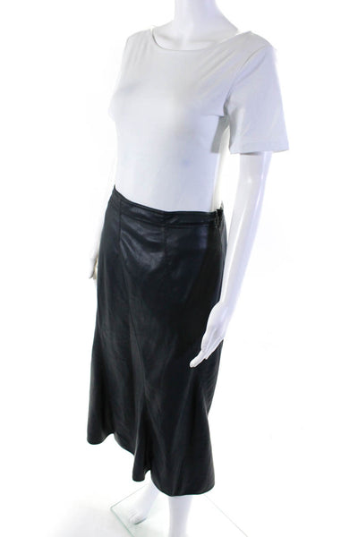 Rebecca Taylor Womens Navy Faux Leather Skirt Blue Size 2 14215747