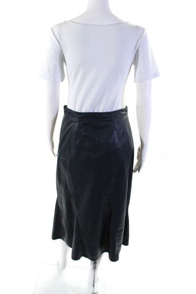 Rebecca Taylor Womens Navy Faux Leather Skirt Blue Size 2 14215747