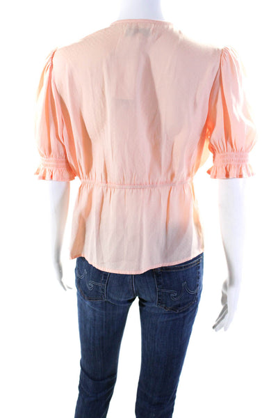 Louna Womens Pink Button Front Top Pink Size 6 14116210