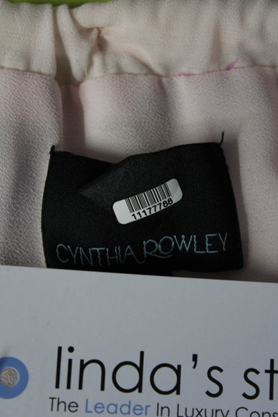 Cynthia Rowley Womens Ruffle Tie Top Pink Size 16 11177788