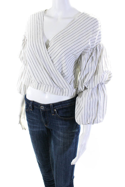Saylor Womens Striped Grove Top White Size 0 11220671
