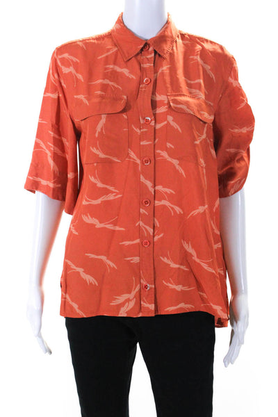 Equipment Womens Marilau Top Orange Size 4 13986587