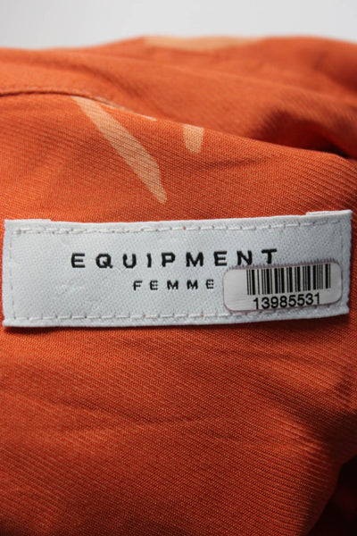Equipment Womens Marilau Top Orange Size 4 13985543