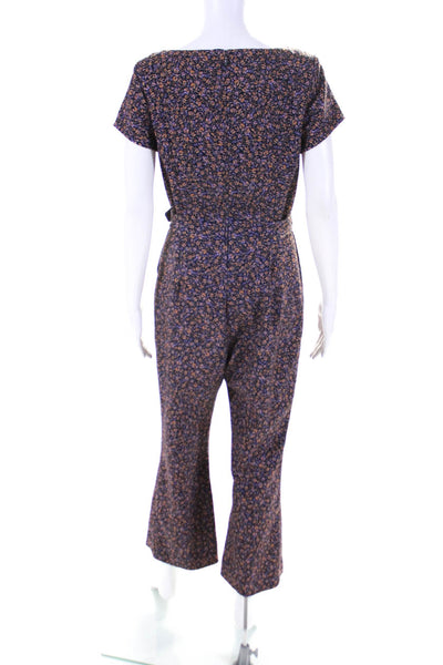 SIMKHAI Womens Nicky Floral Jumpsuit Purple Size 6 13073557
