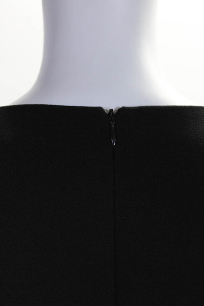 Avon Lane Womens Black Crepe Crew Neck Zip Back Long Sleeve A-Line Dress Size S
