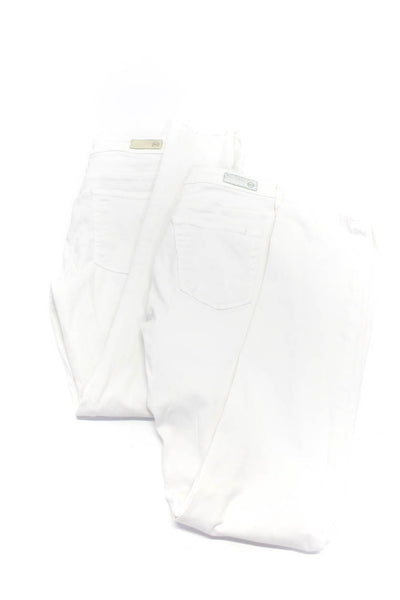 AG Adriano Goldschmied Womens White High Rise Skinny Leg Jeans Size 27 lot 2