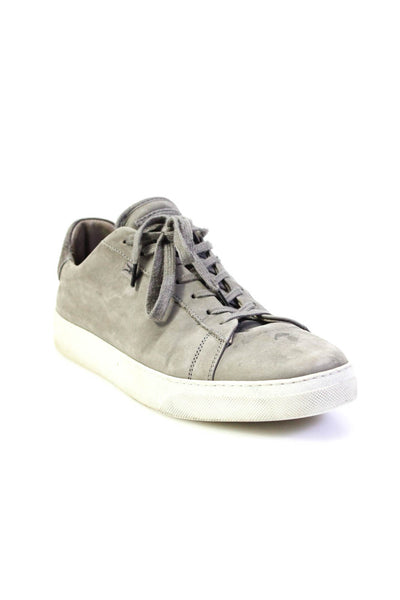 Allsaints Mens Gray Suede Leather Low Top Fashion Sneakers Shoes Size 13
