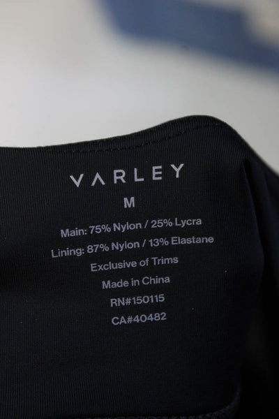 Varley Womens Elise Cheetah Print Scoop Neck Sports Bra Black Gray Size Medium