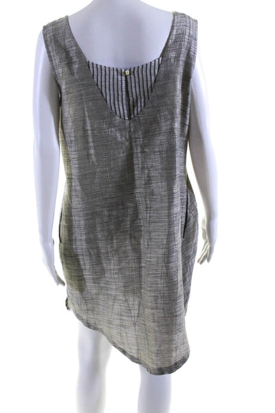 Elisa Cavaletti Womens Sleeveless Striped Mini Shift Dress Gray Size Large