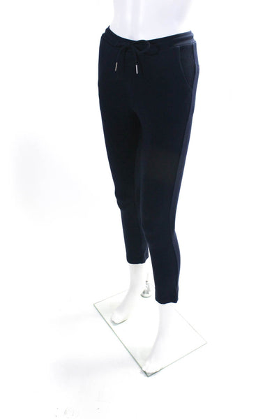 Ounce Womens Ruched Drawstring Tied Skinny Leg Athletic Pants Navy Size 12