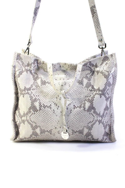 Laura Di Maggio Womens Animal Print Snapped Buttoned Shoulder Handbag Beige