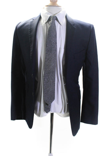 Paul Smith Mens Wool Button Collar Long Sleeve Blazer Pants Set Blue Size EUR36