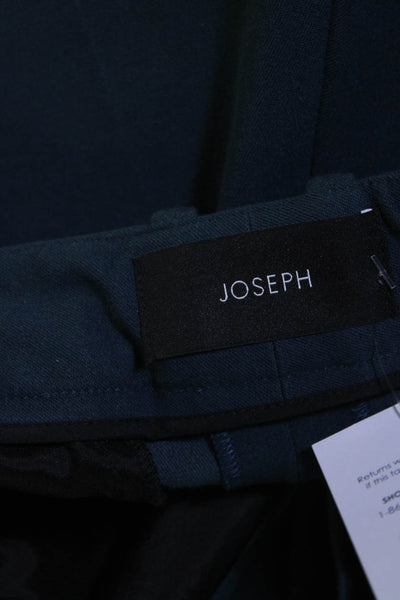 Joseph Womens Hook & Eye Flat Front Buttoned Skinny Leg Pants Blue Size EUR40