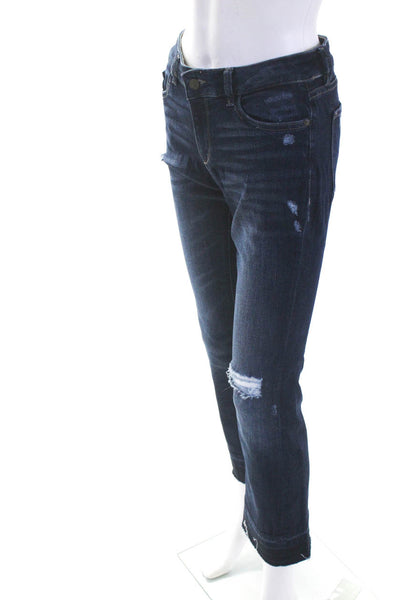 DL1961 Womens Cotton Denim Mid-Rise Distressed Bridget Boot Jeans Blue Size 26